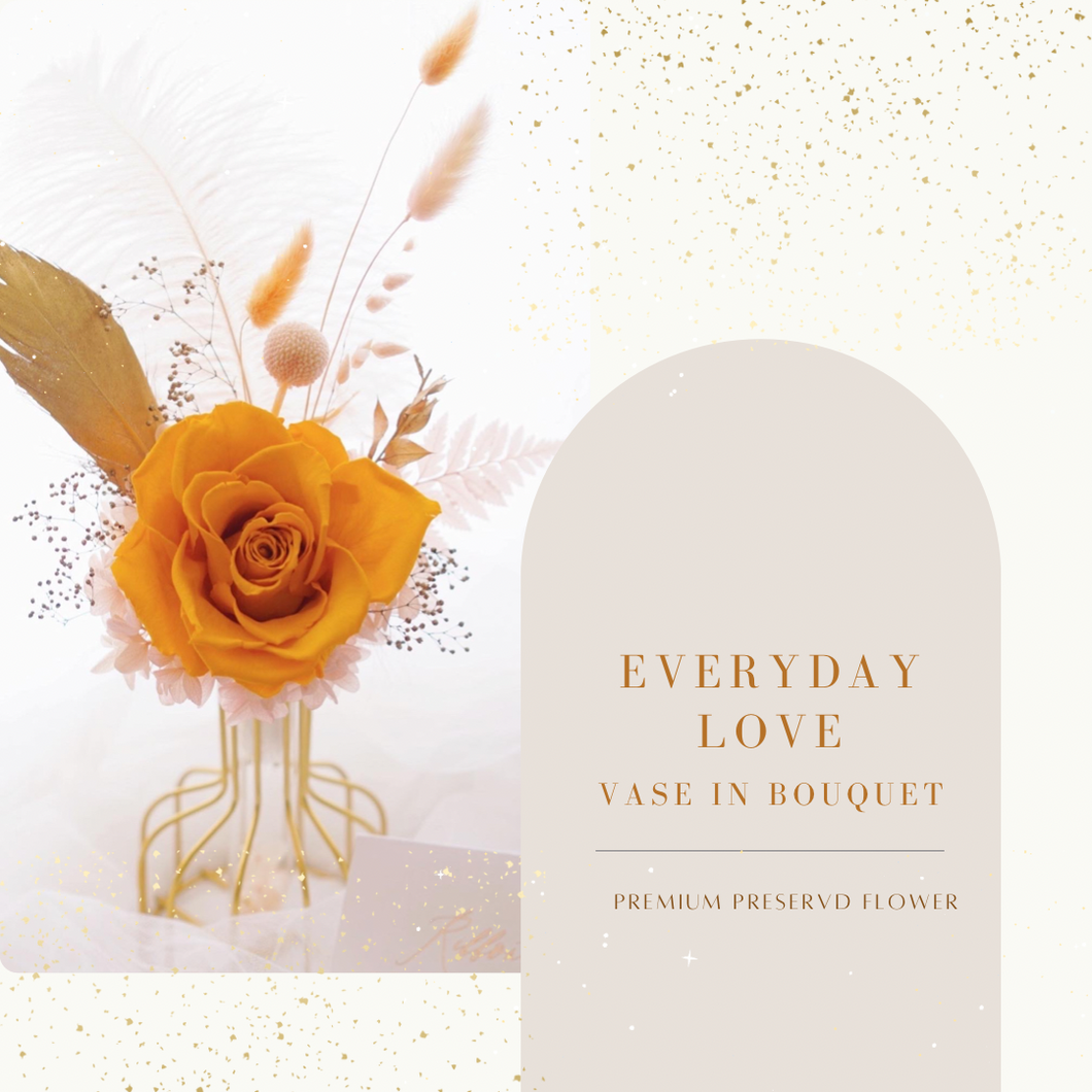 My Everyday Love Vase in Bouquet- Warm Orange